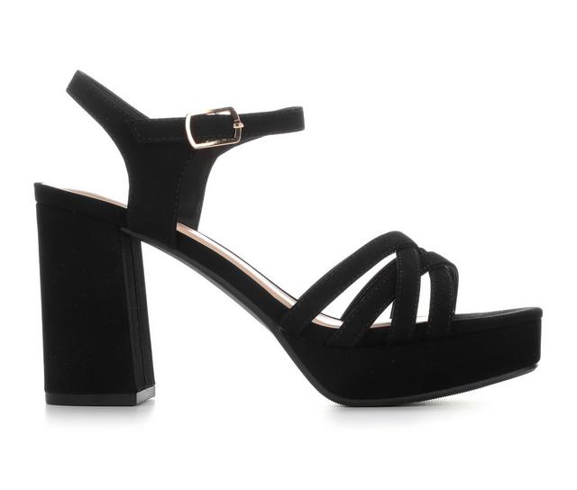 Women's Y-Not Loona-S Block Heels in Black color