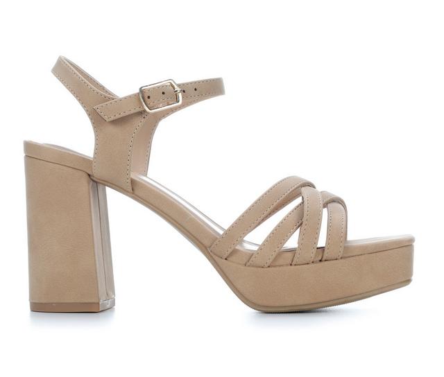 Women's Y-Not Loona-S Block Heels in Dk Nude Summer color