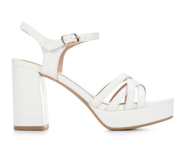 Women's Y-Not Loona-S Block Heels in White color