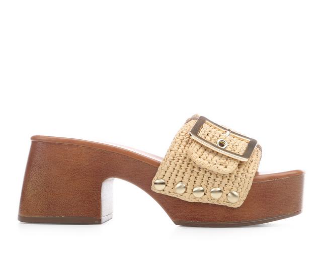Women's Madden Girl Woodland Dress Sandals in Natural Raffia color