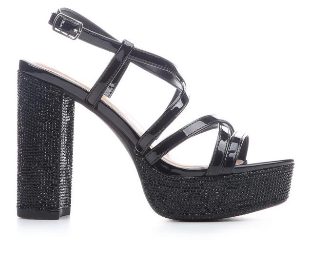 Women's Delicious Skylynn-S Block Heels in Black Pat color