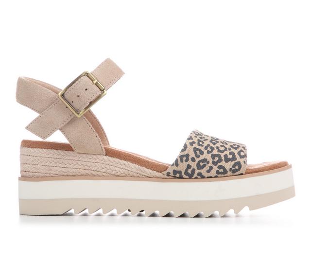 Women's TOMS Diana Platform Wedge Sandals in Leopard color