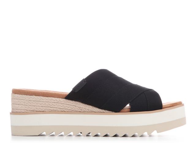 Women's TOMS Diana Mule Wedge Sandals in Black color