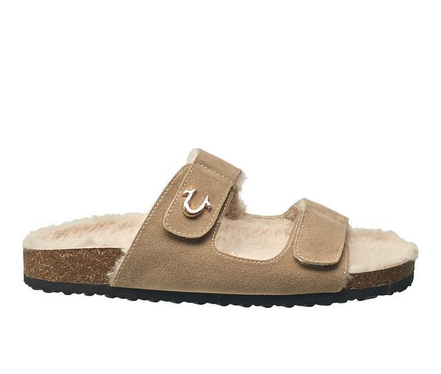 Women's True Religion Winnie Footbed Sandals in Taupe color