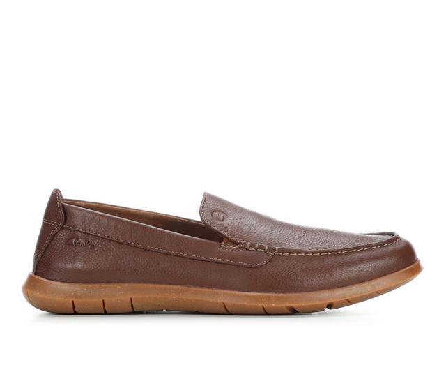 Men's Clarks Flexway Step Loafers in Lt Brown color