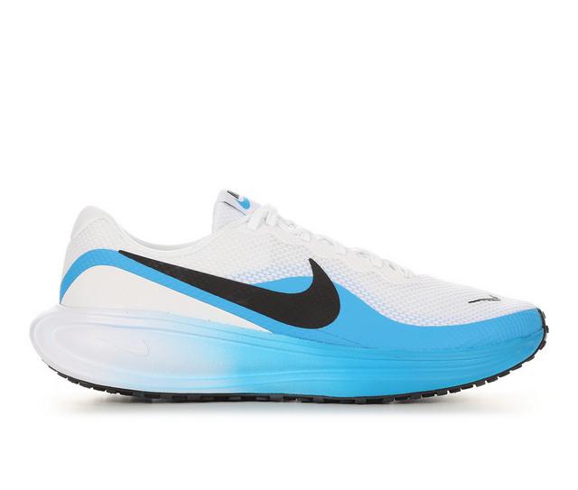 Men's Nike Revolution 8 Running Shoes in Wht/Blk/Blue color