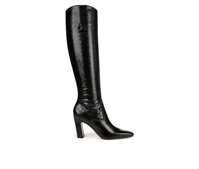 Women's Franco Sarto Bowman Knee High Boots in Black Snake color