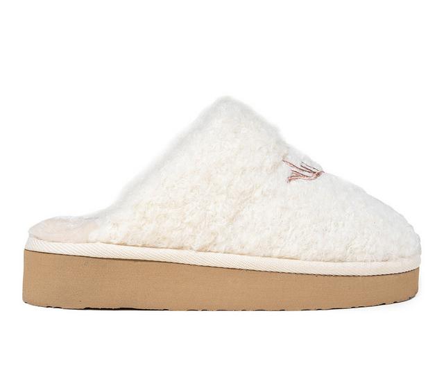 Women's Minnetonka Reindeer Scuff Slippers in Stone color