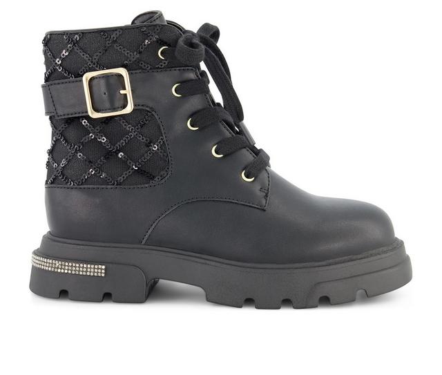 Girls' Jessica Simpson Little Kid & Big Kid Rosa Buckle Boots in Black color