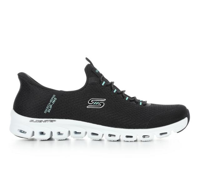 Women's Skechers Glide-Step Pursuit 104547 Slip-Ins Shoes in Black/Turquoise color