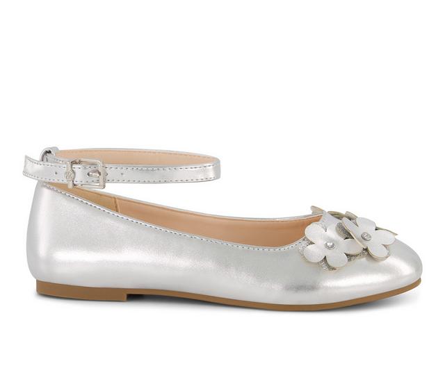 Girls' Jessica Simpson Little Kid Amy Petal Dress Shoes in SILVER color