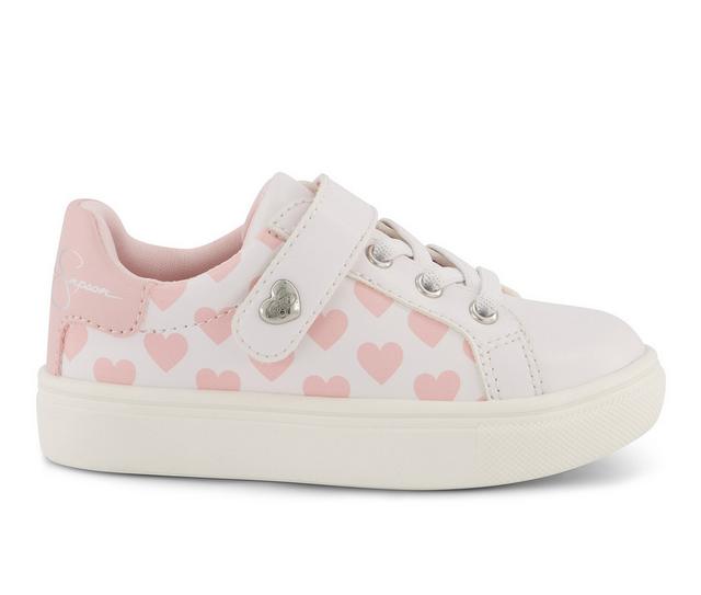 Girls' Jessica Simpson Toddler Gine Love Sneakers in WHITE color