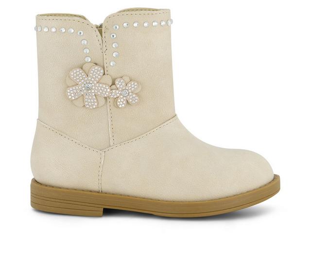 Girls' Jessica Simpson Toddler Evie Flower Boots in CREAM color