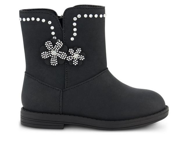 Girls' Jessica Simpson Toddler Evie Flower Boots in BLACK color