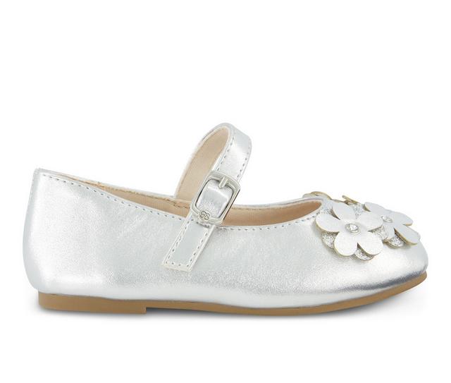 Girls' Jessica Simpson Toddler Amy Petal Shoes in Silver color