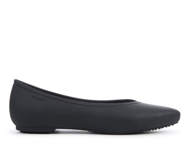 Women's Crocs Work OTC Work Flat Slip-Resistant Flats in Black color