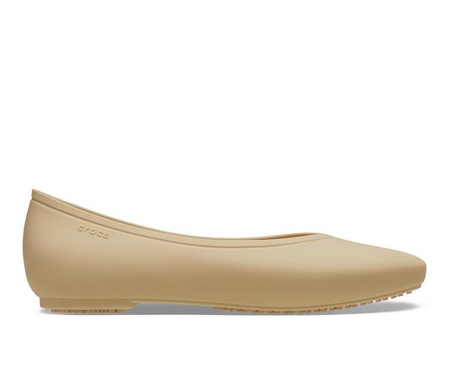 Women's Crocs OTC Work Flat Slip-Resistant Work Shoes in Chai color