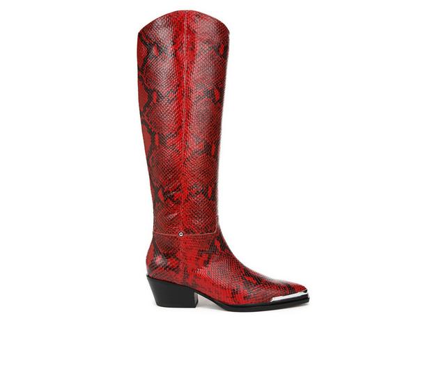 Women's Franco Sarto Billie Knee High Boots in Crimson Red color