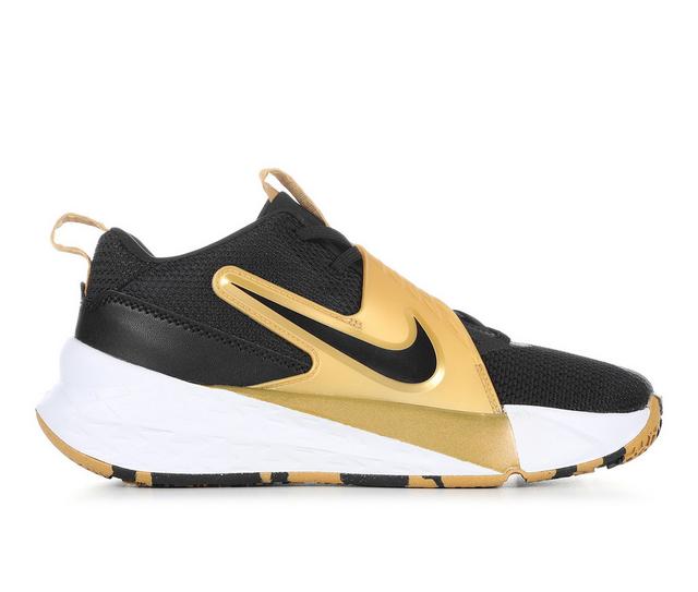 Boys' Nike Big Kid Team Hustle D12 Basketball Shoes in Blk/Wht/Gld color