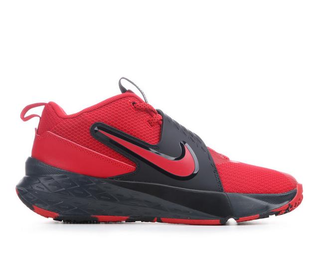 Boys' Nike Big Kid Team Hustle D12 Basketball Shoes in UnivRed/Black color