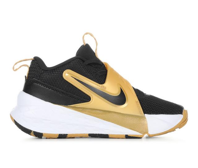Boys' Nike Little Kid Team Hustle D12 Basketball Shoes in Blk/Wht/Gld color