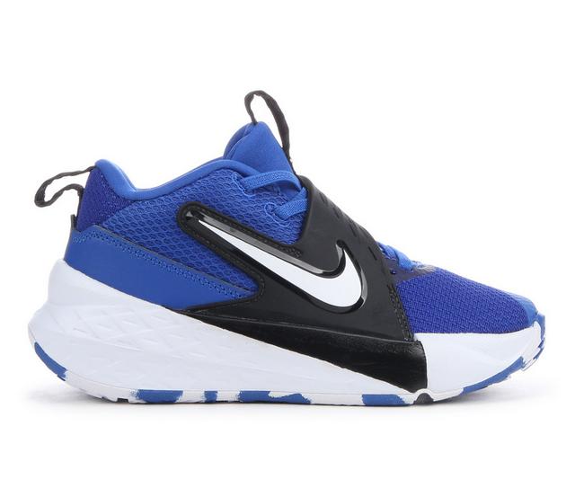 Boys' Nike Little Kid Team Hustle D12 Basketball Shoes in Royal/White/Blk color