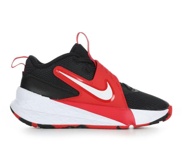 Boys' Nike Little Kid Team Hustle D12 Basketball Shoes in Blk/Wht/UnivRed color