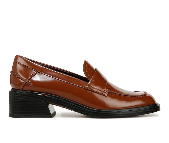 Women's Franco Sarto Gabriella Loafers in Brown Patent color