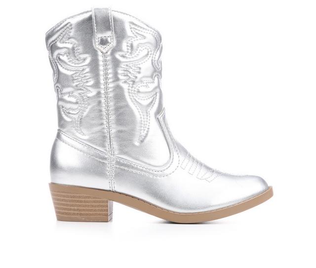 Girls' Soda Little Kid & Big Kid Rerun-IIS Cowboy Boots in Silver color