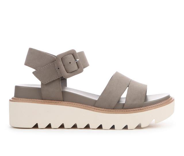 Women's MIA Carline Platform Wedge Sandals in Taupe color