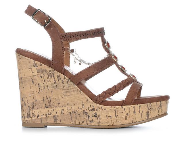 Women's Jellypop Zesty Wedge Sandals in Cognac color