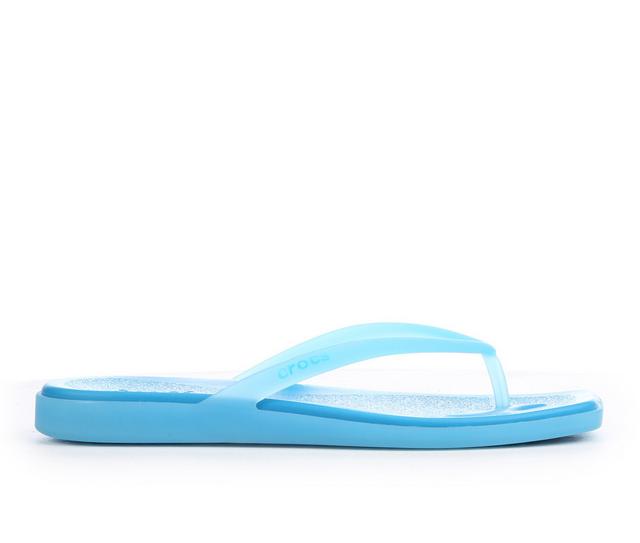 Women's Crocs Miami Frosted Flip Flip-Flops in Tinted Glass color