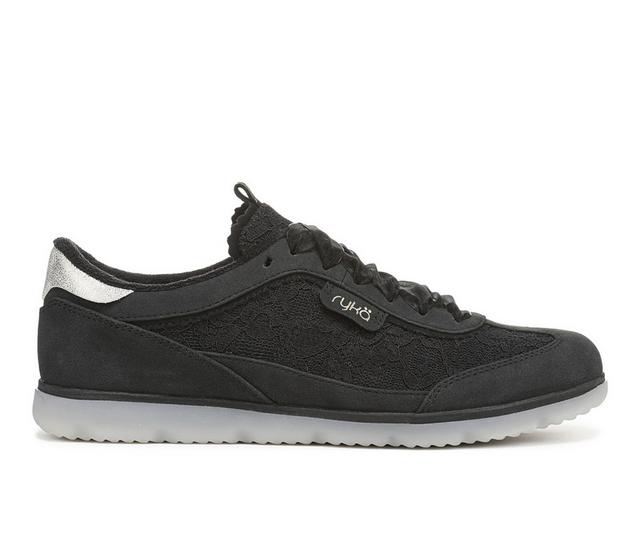 Women's Ryka Effortless Sneakers in Black Lace color