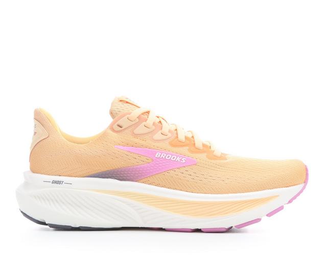 Women's Brooks Ghost 17 Running Shoes in Apr/Gry/Pnk color