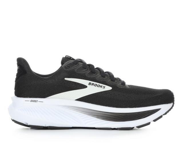 Women's Brooks Ghost 17 Running Shoes in Black/White color