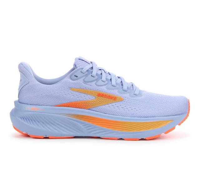 Women's Brooks Ghost 17 Running Shoes in Blue/Wht/Org color