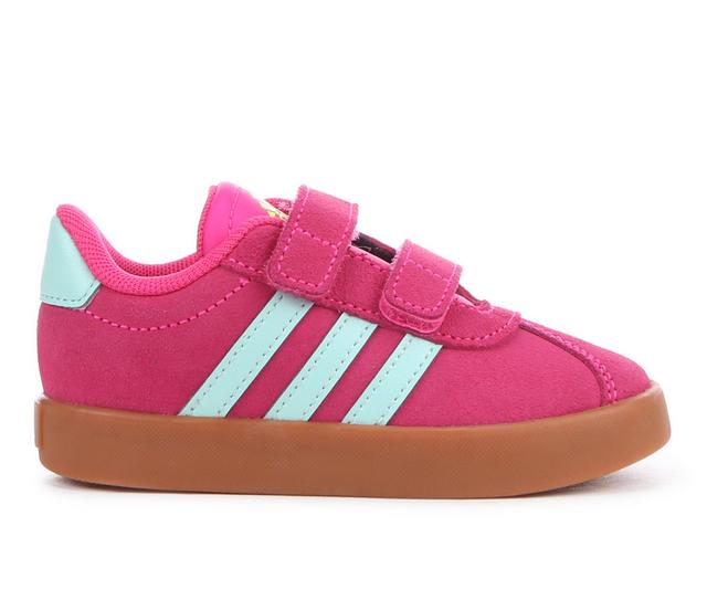 Kids' Adidas Infant & Toddler VL Court 3.0 Suede Sneakers in Pink/Blue/Suede color
