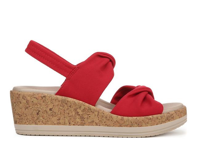 Women's LifeStride Riley Wedge Sandals in Fire Red color