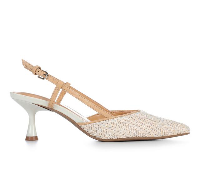 Women's Nine West RowenP2 Kitten Heels in Cream/Natural color