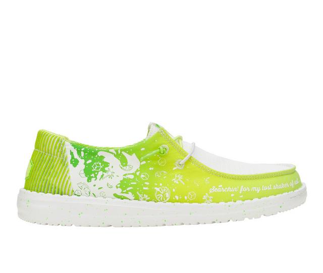 Women's HEYDUDE Wendy Margaritaville 2 Casual Shoes in WHITE/LIME color