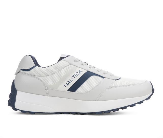 Men's Nautica Outfall 4 Casual Sneakers in White/Navy color