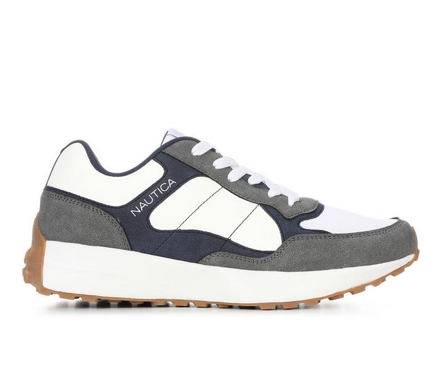 Men's Nautica Ayden Casual Sneakers in White/Navy/Grey color