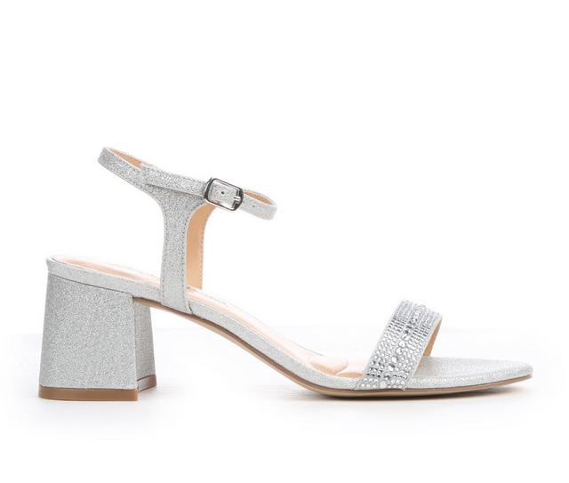 Women's American Glamour BadgleyM Jacinda Special Occasion Heels in Silver color