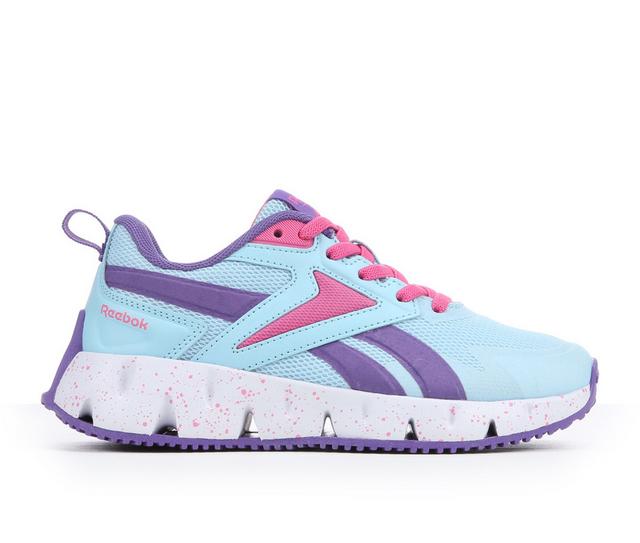 Girls' Reebok Little Kid Zig Vector 11-3 Running Shoes in Blue/Pu/Pink color