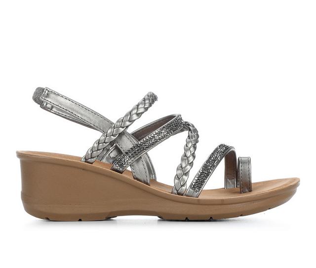 Women's Daisy Fuentes Dimitri Wedge Sandals in Pewter color