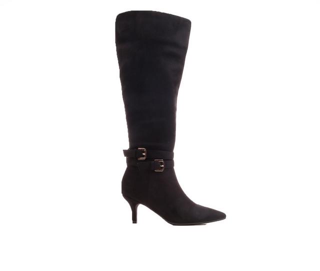 Women's Delicious Dimity Knee High Heeled Boots in Black color