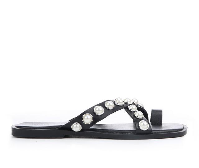 Women's Rampage Smore Flat Sandals in Black color