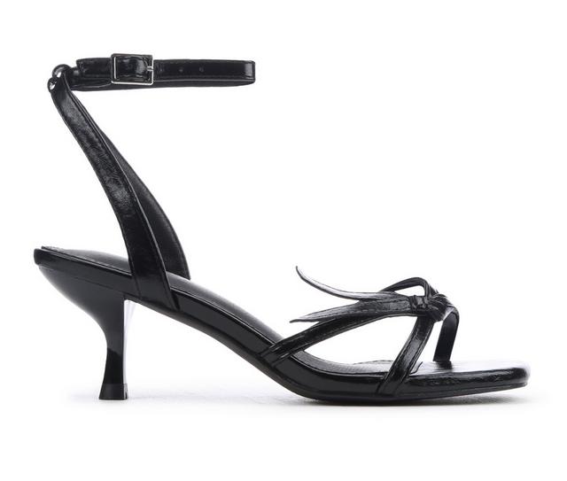 Women's Rampage Renee Kitten Heel Sandals in Black color