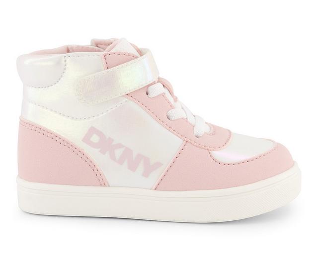 Girls' DKNY Toddler Gretchen Strap High-Top Sneakers in White Multi color