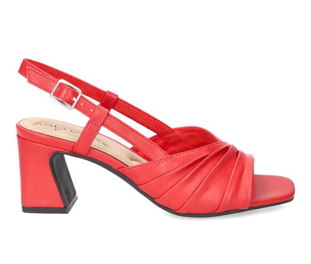 Women's Easy Street Lucie Heeled Sandals in Red color